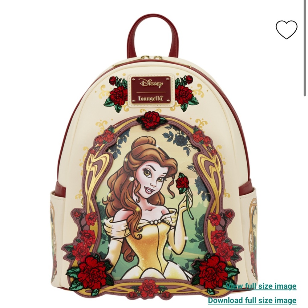 Loungefly Beauty and the Beast Exclusive Belle Floral Mini Backpack & Wallet - Picture 4 of 13